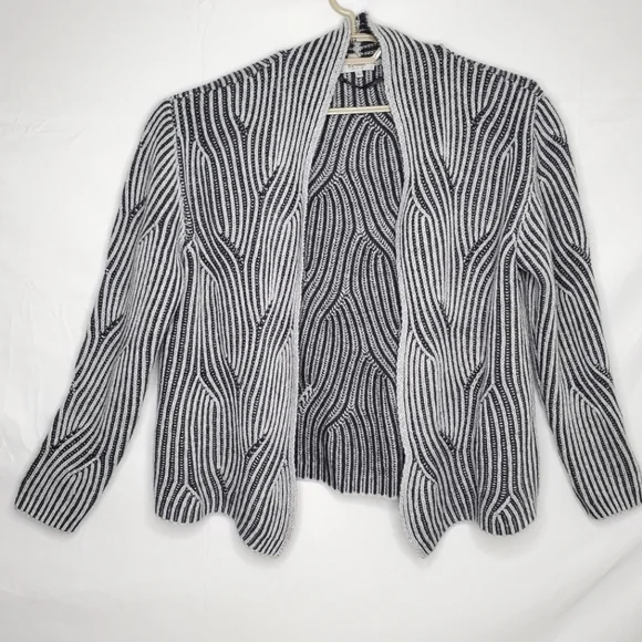 Bartolini Cashmere Wool Blend Cardigan Size L Made in Italy Open Front Sweater - Picture 3 of 12